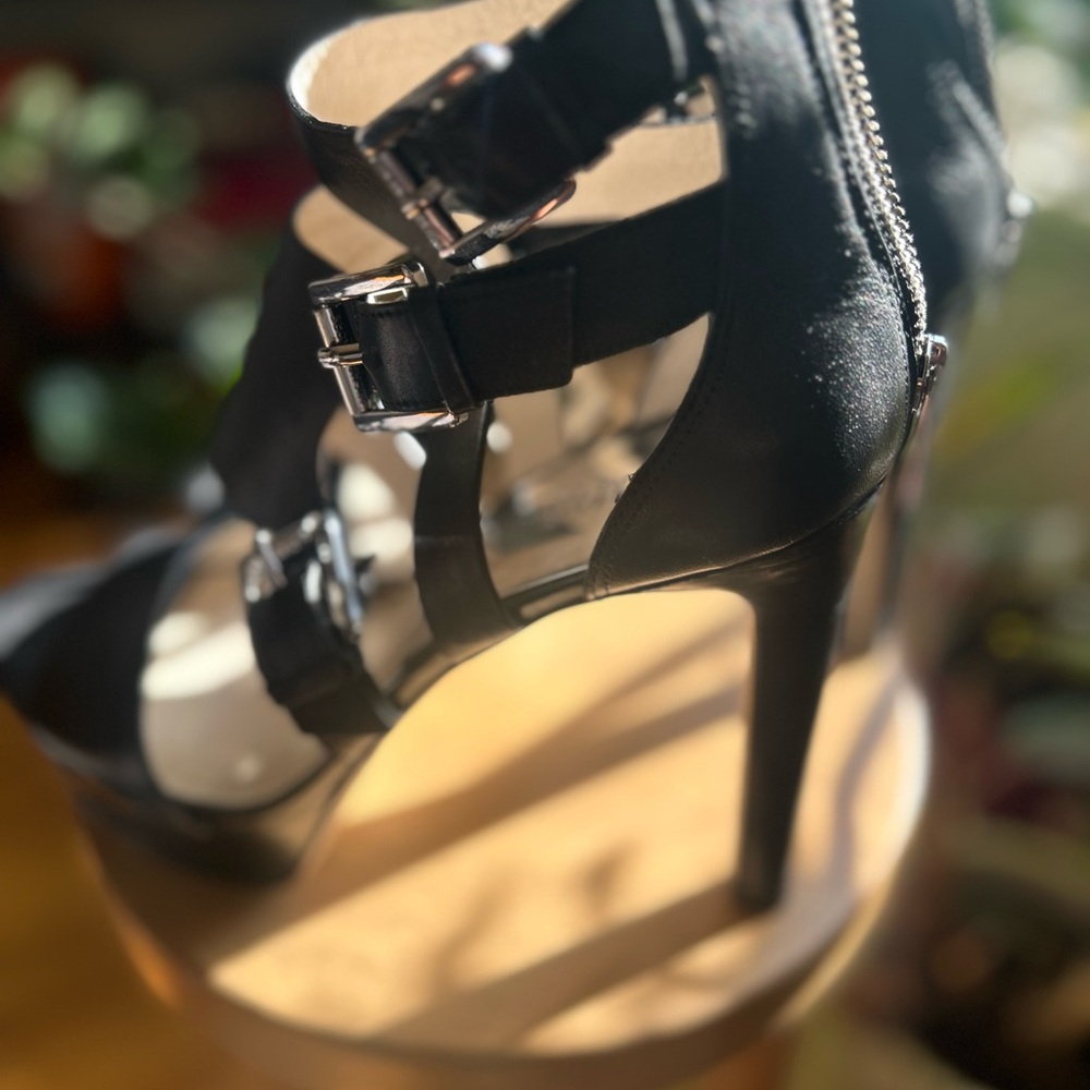 Black Strappy High Heel Sandals